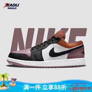 耐克（NIKE）【潮】Air Jordan aj1板鞋男女情侶新款低幫休閑運動籃球鞋休閑鞋 FB9908/FB9907-102白褐紫 女款GS 42.5