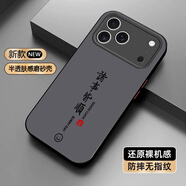 意寶寶 適用蘋果17ProMax手機殼諸事皆順笑臉男士新款iPhone17/air磨砂半透撞色膚感全包防摔保護套國風 經(jīng)典黑F-諸事皆順笑臉L【防指紋】 蘋果17PRO