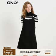 ONLY海軍風(fēng)針織衫背帶裙套裝連衣裙女|123107035 H1Z 黑色 XS (155) 76A