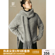 獨束大碼女裝【D+系列】高端氣質(zhì)羊毛混紡馬海毛毛衣胖mm顯瘦上衣 高階灰 XL (尺碼：3) (尺碼：3)