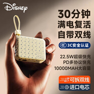 迪士尼（DISNEY）充電寶10000毫安自帶線(xiàn)戶(hù)外電源大容量快充可愛(ài)輕薄便攜 3C認證可上飛機手機移動(dòng)電源適用蘋(píng)果安卓 【DP快充+自帶雙線(xiàn)】D17米維尼 正品保障|30天免費試用|高性能