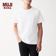 無印良品 MUJI 男式 印度棉天竺編織 圓領(lǐng)短袖T恤 ABA01A0S 白色 XL