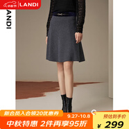 藍(lán)地（LANDI）小香風(fēng)拼接八片裙半身裙女冬季新款a字半裙短裙 藏青色 L