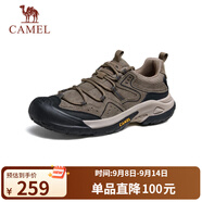 駱駝（CAMEL）踏山男士戶(hù)外登山復古皮面休閑低幫徒步鞋 G14A342696 卡其 40