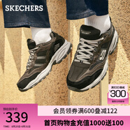 斯凱奇（Skechers）七夕禮物送男友男子復古潮流百搭運動(dòng)鞋增高老爹鞋休閑鞋237067 棕色/黑色/BRBK 40