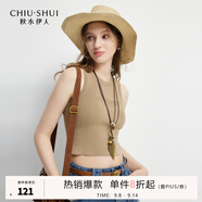 秋水伊人簡約百搭圓領(lǐng)背心吊帶2025年春秋新款女通勤經(jīng)典修身上衣 卡其 S
