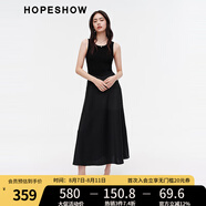 紅袖商場(chǎng)同款高級(jí)感連衣裙夏季2024新款女裝異材質(zhì)拼接收腰顯瘦背心裙 黑050 M