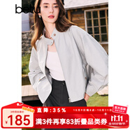 百圖betu女裝秋季新款短外套下擺抽繩設(shè)計(jì)帥氣戶外外套女2408T56 灰色 XS