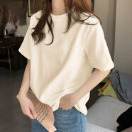 以純（YISHion）奶呼呼純棉短袖T恤女夏季2025新款今年女裝超火減齡寬松上衣 奶黃色 L 116-135斤