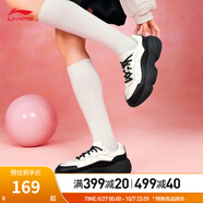 李寧蜜糖丨休閑鞋女子低幫舒適LOGO時(shí)尚運動(dòng)休閑鞋AGCU342 銀樺灰/暗夜黑-3 38