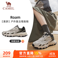 駱駝（CAMEL）漫游復(fù)古慢跑鞋女加絨運(yùn)動(dòng)鞋子 K23S09L7014A 一度灰/綠 39