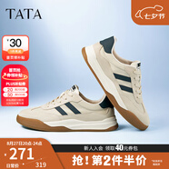他她（TATA）男士阿甘男鞋復(fù)古德訓(xùn)鞋男運(yùn)動(dòng)休閑鞋厚底板鞋小白鞋PCB01AM5 米/藍(lán) 42