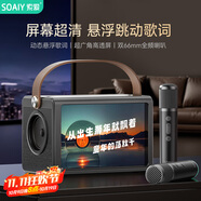 索愛（soaiy）BK25話筒麥克風(fēng)k歌麥克風(fēng)音響一體機懸浮歌詞無線藍牙音箱唱歌專用神器家庭ktv音響套裝