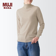 無(wú)印良品（MUJI）女式 天竺 可水洗高領(lǐng)毛衣 長(zhǎng)袖針織衫 BAG05A1A  燕麥色 M 160/84A