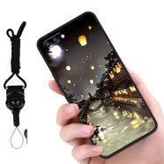 馳漢牌 適用榮耀v10手機殼BKL-AL20保護套全包防摔磨砂個(gè)性卡通男女款軟殼 華為榮耀v10-月夜河景+掛繩