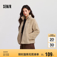 森馬（Semir）外套女插肩袖珊瑚絨仿羊羔毛2024冬季立領(lǐng)寬松夾克109724108003