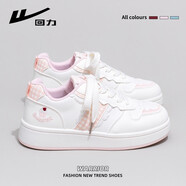 回力板鞋女鞋2025夏季新款可愛(ài)星星休閑小白鞋厚底百搭學(xué)生休閑鞋子女 白粉 【草莓蛋糕】 36