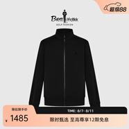 比音勒芬（Biemlfdlkk）【抗UV防曬】春秋季男士上衣休閑運動外套戶外風凈色立領(lǐng)夾克百搭 07黑 2XL