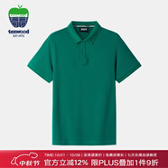 texwood蘋(píng)果純棉短袖男商務(wù)休閑襯衫T高爾夫夏裝POLO衫中青年百搭上衣T恤 綠色 輕薄 L 【匹馬棉】175/96A