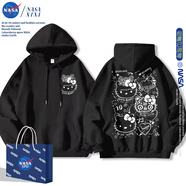 希詠熊NASA HelloKitty聯(lián)名衛(wèi)衣女連帽外套秋冬款凱蒂貓周邊衣服女裝 連帽黑色1 均碼 130cm