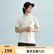Champion冠軍情侶純棉短袖T恤春夏新款男刺繡小C美式潮牌上衣 燕麥色  XL