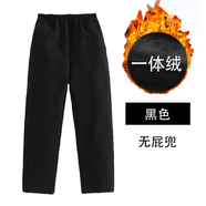 忻悅晴兒童校服褲男童女童春秋卡其色藏青色小學(xué)生西褲中小學(xué)生米色褲子 黑色-加絨褲 140 cm