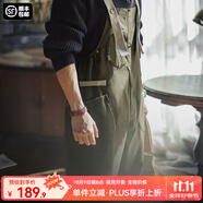 馬登工裝美式復古BF背帶褲男寬松直筒高腰男士休閑褲秋冬連體長(cháng)褲子 軍綠色 2XL