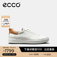 愛(ài)步（ECCO）休閑鞋男鞋 2025年牛皮休閑百搭板鞋小白鞋系帶鞋男 柔酷470824 白色/棕色47082450104 40 (255mm)