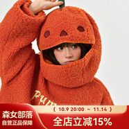 森女部落原創(chuàng)南瓜絨衫小眾設計感搞怪社恐e人套頭衛(wèi)衣秋冬 南瓜衛(wèi)衣單品（i人閉合版）（單件） M