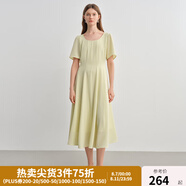 獨束大碼女裝【線(xiàn)雕裙】歐若風(fēng)氣質(zhì)連衣裙2025新款時(shí)尚顯瘦吊帶裙 青檸綠-短袖款 XL （尺碼：3）
