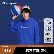Champion【王俊凱同款】冠軍衛(wèi)衣男春秋基礎(chǔ)款棉質(zhì)美式情侶連帽套頭衫上衣 寶藍(lán)色 2XL