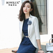 ROWILUX職業(yè)裝女夏季新款氣質(zhì)女神范西裝套裝正裝美容師工作服女 西裝（七分袖）+連衣裙 S