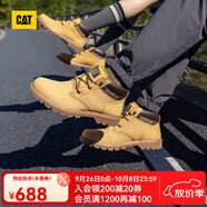 CAT卡特馬丁靴中幫大黃靴男士工裝鞋輕戶外防滑登山鞋P110973N3BDC25 黃色 44