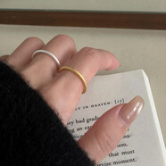 卓麥純S925銀磨砂素圈開(kāi)口戒指女ins小眾設計冷淡風(fēng)韓國個(gè)性疊戴指環(huán) 銀色