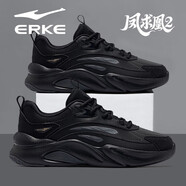 鴻星爾克鳳求凰3.0男鞋皮面冬季新款輕便軟底休閑鞋厚底增高青少年運動(dòng)鞋 正黑(鳳求凰3.0) 42 現貨速發(fā)