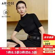 艾諾絲雅詩【商場同款】2025秋季新品通勤百搭100%綿羊毛針織衫女30818025 黑色 M