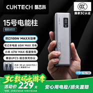 CUKTECH酷態(tài)科【3C認(rèn)證可上飛機(jī)】15號(hào)電能柱SE20000毫安大容量充電寶多口100W快充適用蘋(píng)果17小米筆記本