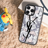 潮型匠適用iPhone17 pro隨心磁吸背蓋可拆卸手機(jī)殼 蘋果16pro大牌4款可更換背板17promax分體式保護(hù)套 圣羅蘭 【磁吸背板+黑色磁吸殼】 iphone17
