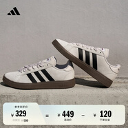 adidas「面包鞋」GRAND COURT BASE 00s休閑低幫板鞋男女阿迪達斯 灰色/黑色/醬紫   46
