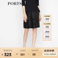 PORTS寶姿 女裝優(yōu)雅黑白撞色拼接半身裙LA8K247FXX001 黑色混色 XS