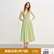 獨(dú)束大碼女裝【線雕裙】歐若風(fēng)氣質(zhì)連衣裙2025新款時(shí)尚顯瘦吊帶裙 草檸綠-梨型 4XL （尺碼：6）