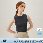 范思藍恩無袖疊穿針織背心女春裝2024新款內(nèi)搭打底衫24FS11036 灰色 XL