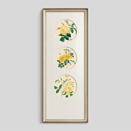 森樸家居《玫瑰圣經(jīng)》法式復古花卉掛畫(huà)美式中古風(fēng)客廳裝飾畫(huà)餐廳玄關(guān)壁畫(huà) C款 香檳金實(shí)木框 30*80cm 法式復古 手工裝裱 平光玻璃（真玻璃）