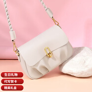 紀(jì)詩哲輕奢包包女包女士單肩包2025年新款斜挎包送女友老婆生日禮物 米白色