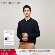 Tommy Hilfiger【透氣舒適】春夏季男裝彈力珠地網(wǎng)眼撞色門(mén)襟長(cháng)袖T恤POLO衫33138