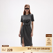 ONLY夏季時(shí)尚休閑長(zhǎng)款開(kāi)叉收腰顯瘦連衣裙女|124261004 S03 深花灰色 XS