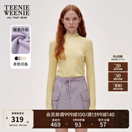 Teenie Weenie小熊女裝簡(jiǎn)約簡(jiǎn)約冬裝吸濕發(fā)熱抓絨半高領(lǐng)打底衫T恤 淺黃色 M (165)