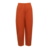 AMASS/阿瑪施高腰帥氣純色口袋工裝褲九分褲寬松錐形褲女5100219 橘色 S