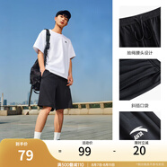 安踏（ANTA）【快干棉】T恤男女同款2025夏季情侶吸濕排汗LOGO寬松休閑短袖t恤 【店長推薦短褲】基礎(chǔ)黑8310-4 2XL /男185 女180