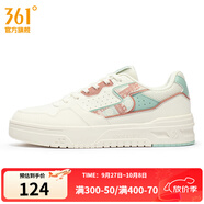 361°女運動(dòng)鞋冬季新款女板鞋 羽毛白/粉泥紅 36